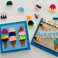 Engaging ended play activities in the Ice Cream themed busy book
