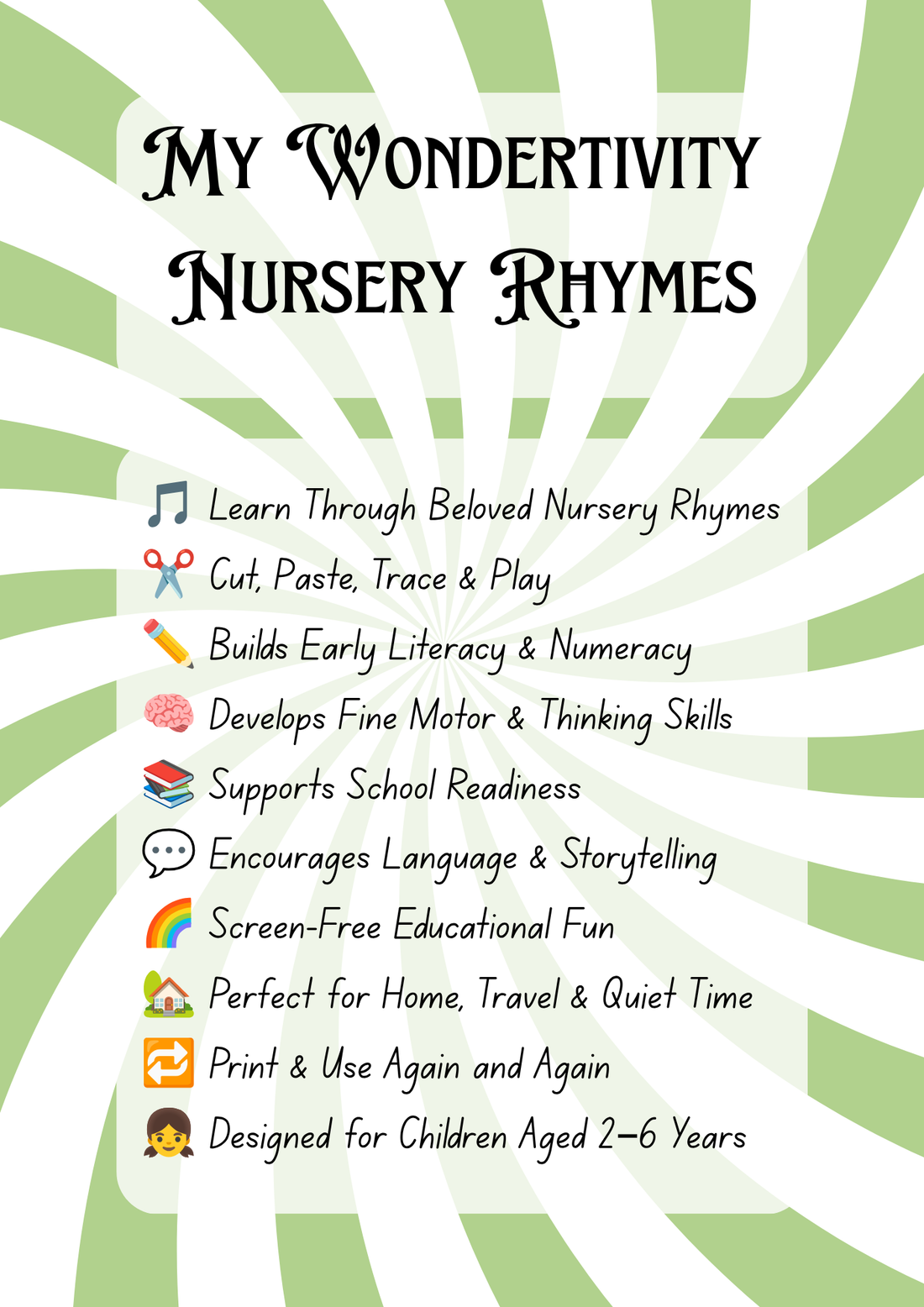 My Wondertivity Nursery Rhyme Binder DIGITAL DOWNLOAD