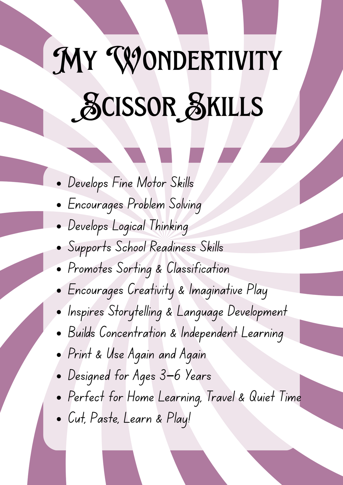 Wondertivity Scissor Skills DIGITAL DOWNLOAD