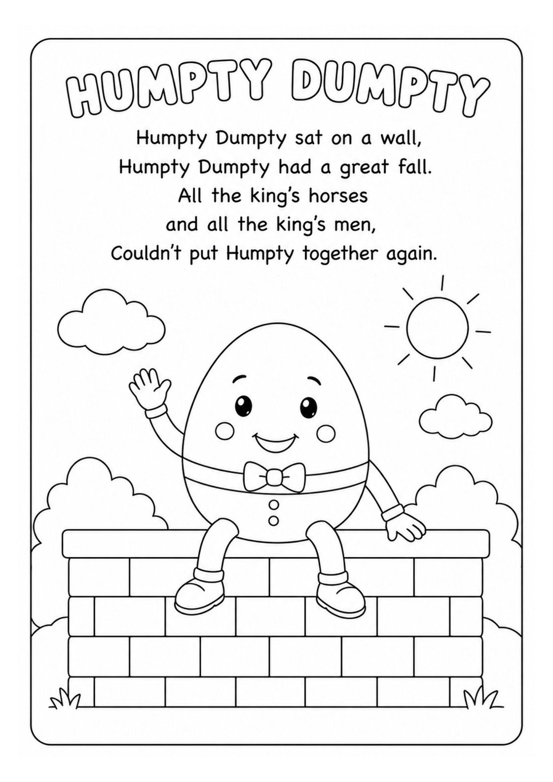 My Wondertivity Colouring Book & Nursery Rhyme Lyrics DIGITAL DOWNLOAD