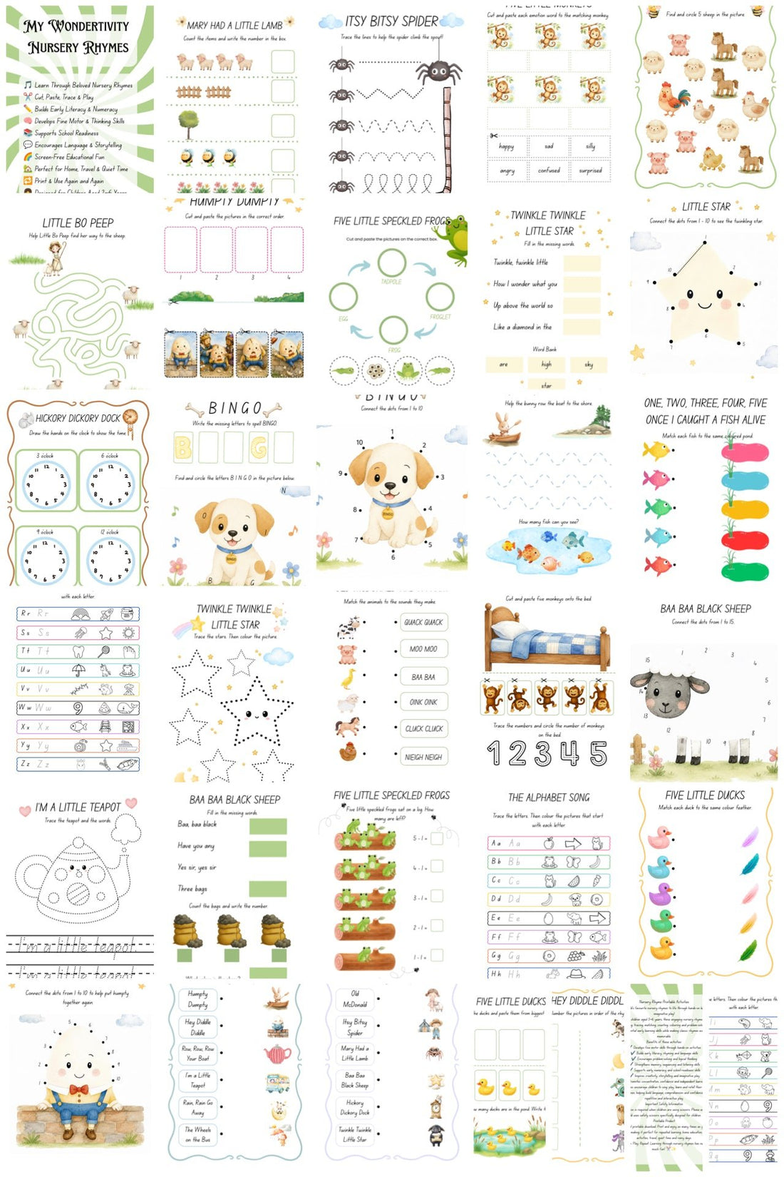 My Wondertivity Nursery Rhyme Binder DIGITAL DOWNLOAD - Wondertivity